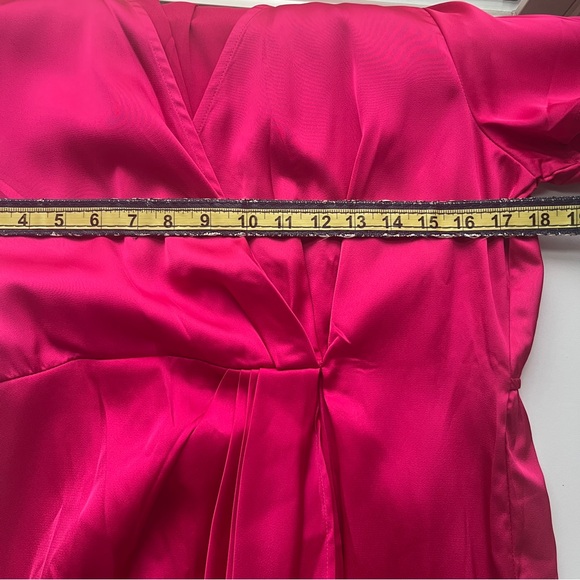 SHEIN Women's Satin Wrap dress - Deep Pink - Picture 7 of 10